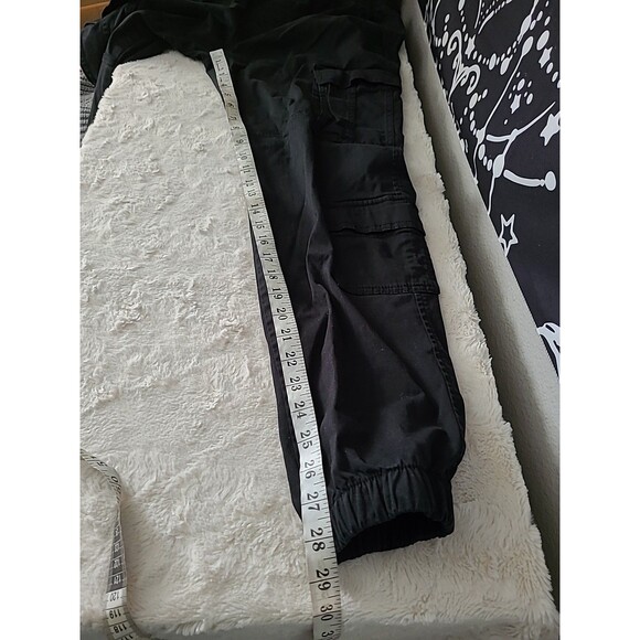 Hollister Jogger Pants Large Mens Black Logo Advance Stretch Tapered Drawstring - Picture 7 of 8